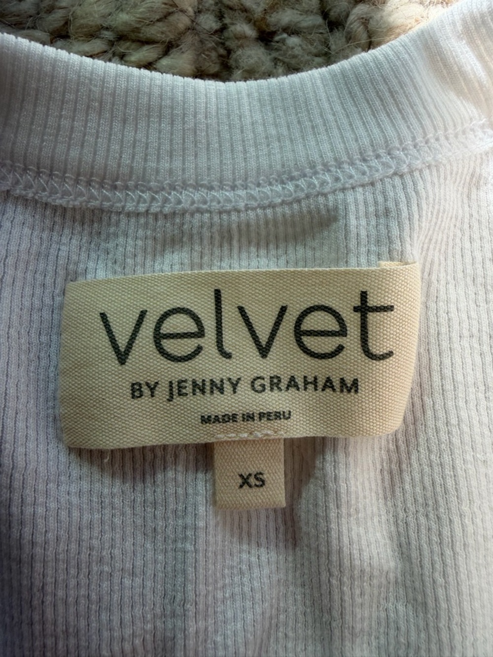 Velvet White Ribbed Tank Top - Picture 3 of 3